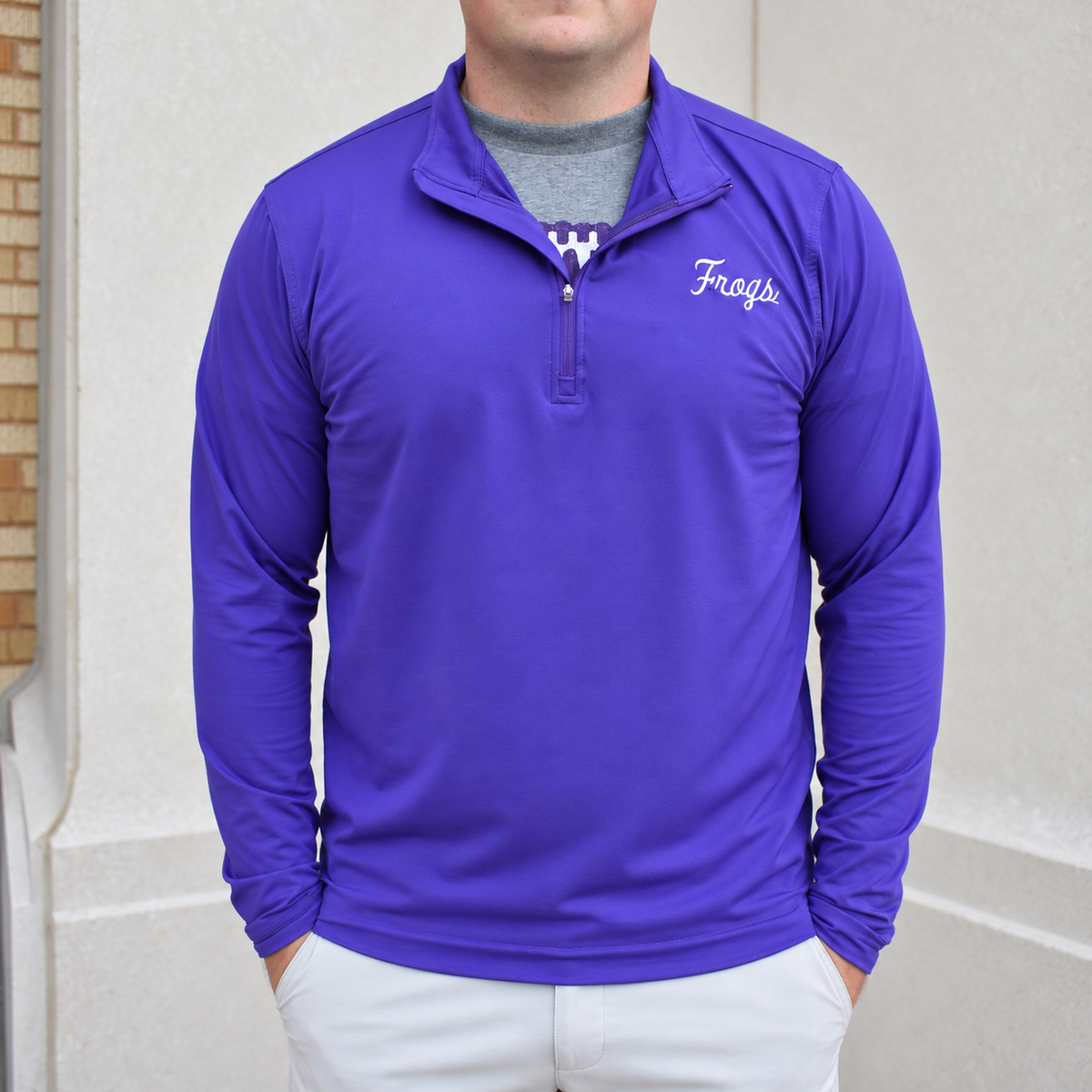 Purple Script Frogs Q-Zip