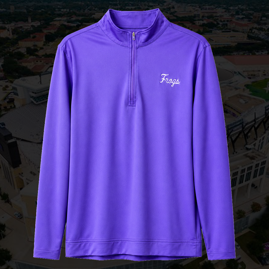 Purple Script Frogs Q-Zip