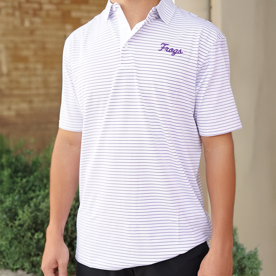 Script Frogs Striped Polo