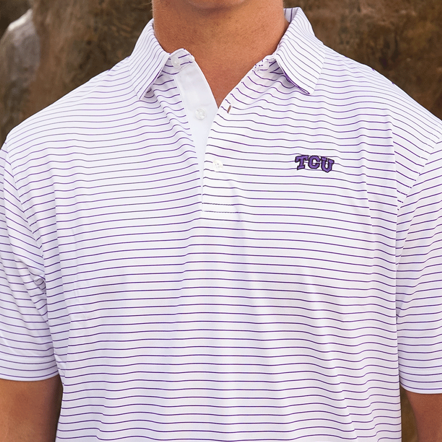 Arched TCU Striped Polo